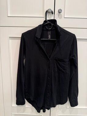 bobi Los Angeles Black Button-Up Shirt with Chest Pocket